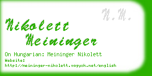 nikolett meininger business card